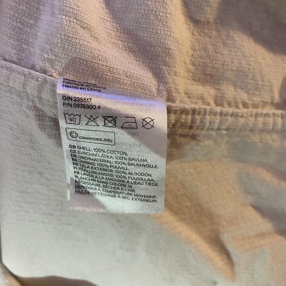 H&M Corduroy Zip Up Shirt Jacket Mens Medium Cream Off White Workwear Shacket